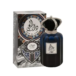 Ard Al Zaafaran Dar Al Hae for Men 100ml EDP bottle beside decorative box