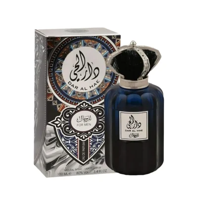 Ard Al Zaafaran Dar Al Hae for Men 100ml EDP bottle beside decorative box
