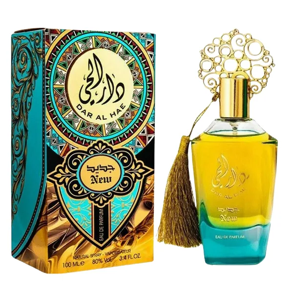 Ard Al Zaafaran Dar Al Hae New 100ml EDP bottle and box Ard Al Zaafaran Dar Al Hae New 100ml EDP bottle with decorative box