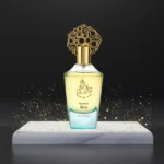 Dar Al Hae New bottle on marble podium with golden glitter accents