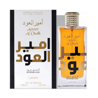 Lattafa Ameer Al Oudh Intense Oud 100ml EDP bottle with black and white box